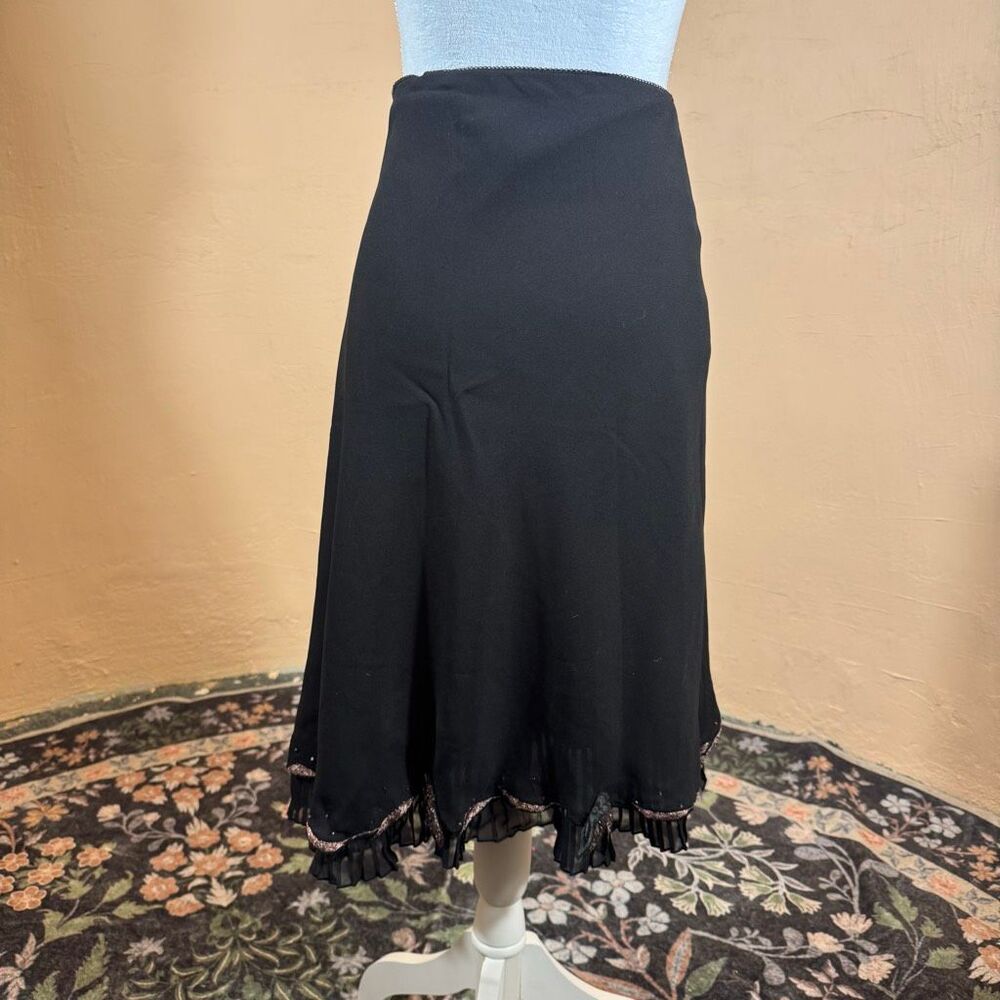 René Derhy Collection Vintage Black Midi Skirt – Beaded & Embroidered Hem | Plea - Picture 2 of 5